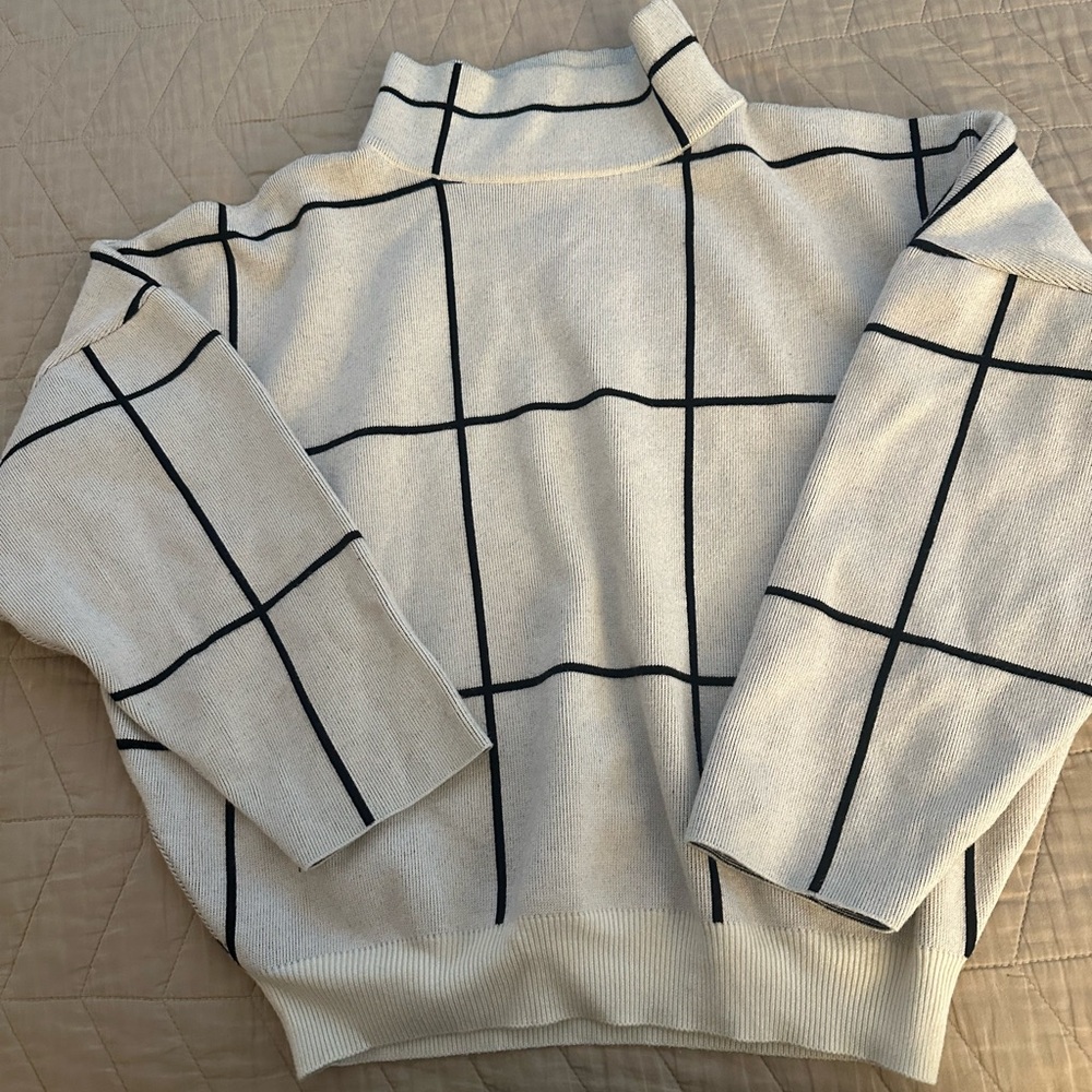 Cream block sweater